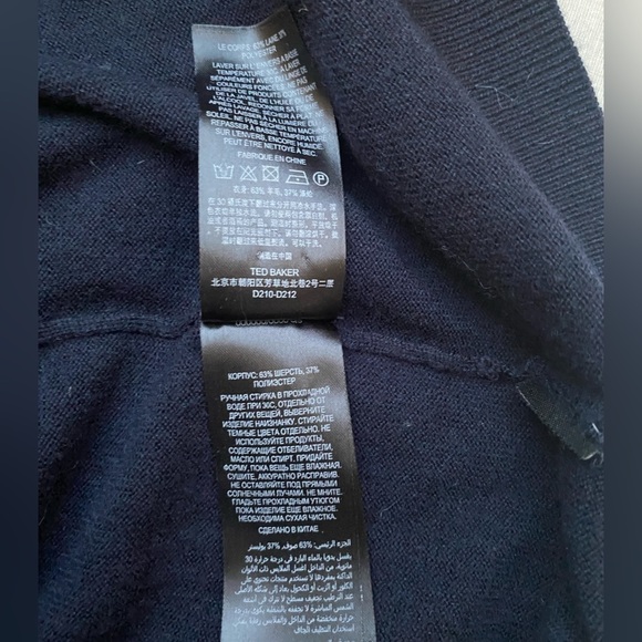 TED BAKER merino wool lightweight gray purple turtleneck sweater size 3 - Picture 13 of 15